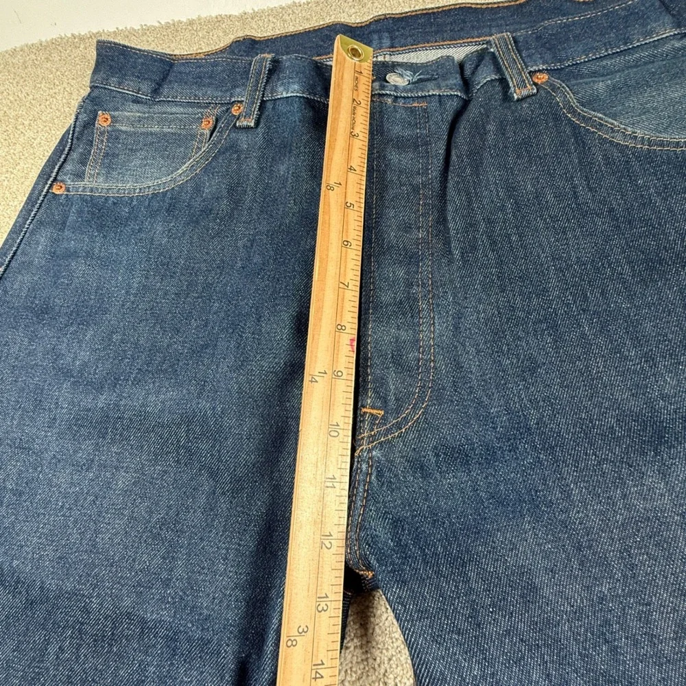 Levis 501 Original Fit Dark Wash Indigo Straight Leg Button Fly Jeans 38x30